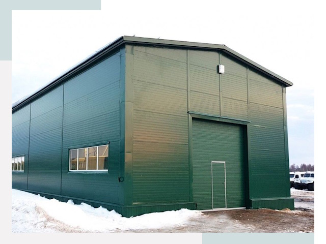 Двускатные ангары в Амурске